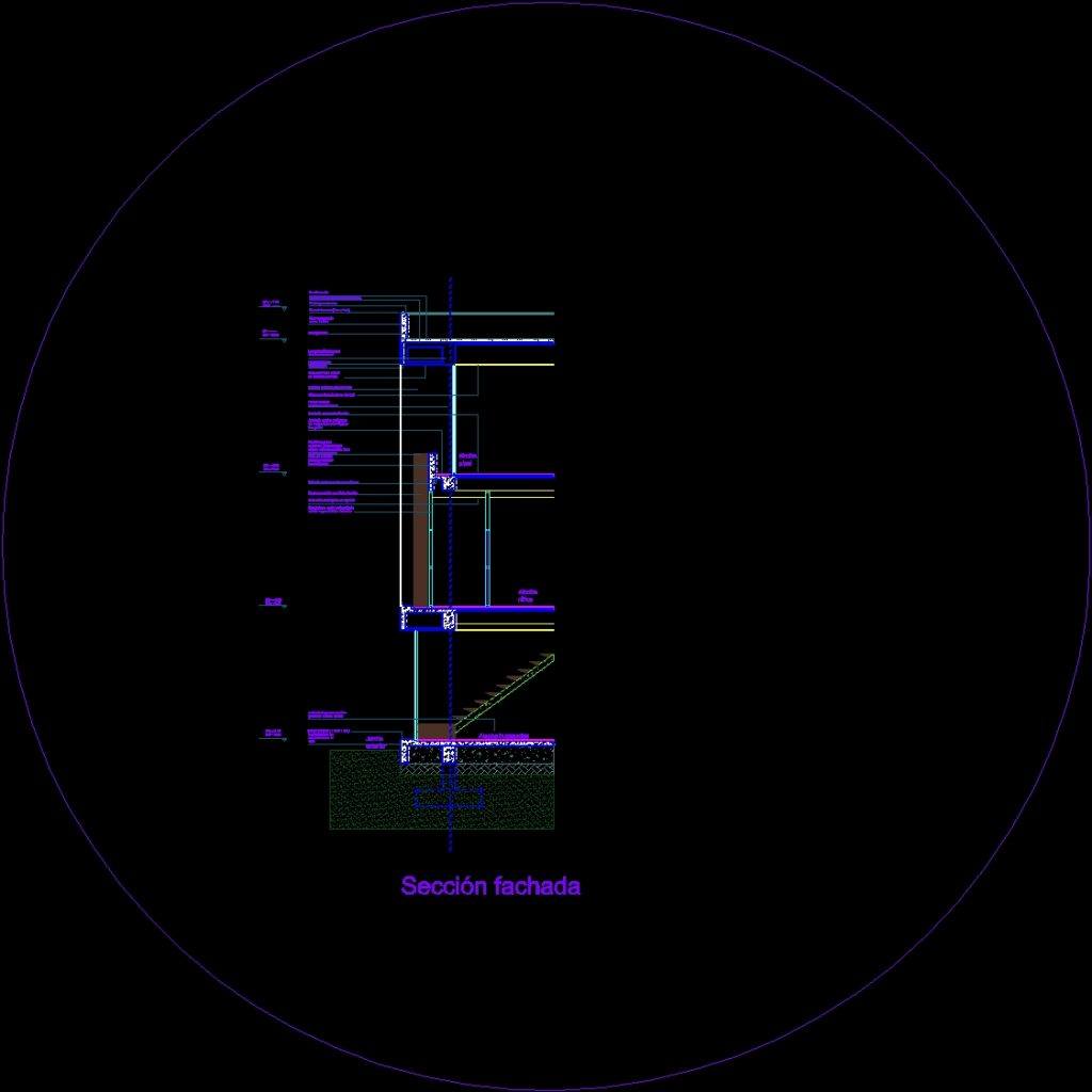 Facade Section Construction Detail DWG Section for AutoCAD • Designs CAD