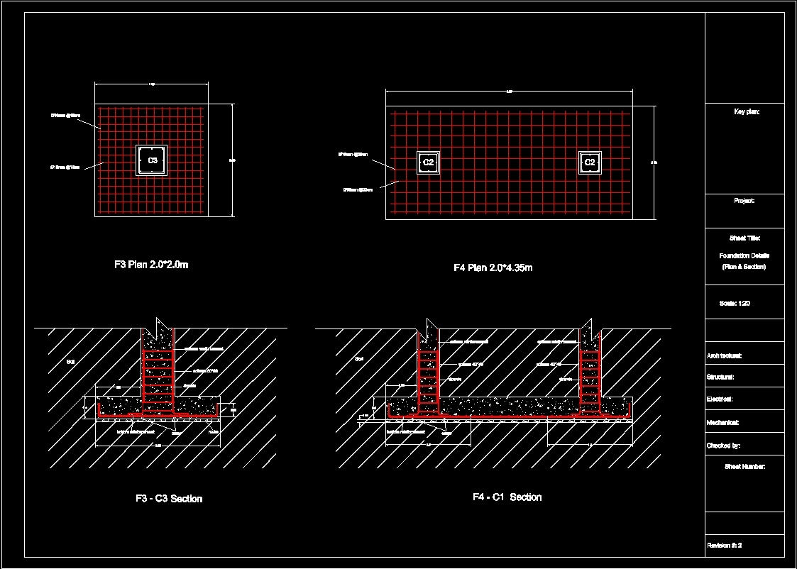 Foundation Details Dwg Section For Autocad • Designs Cad