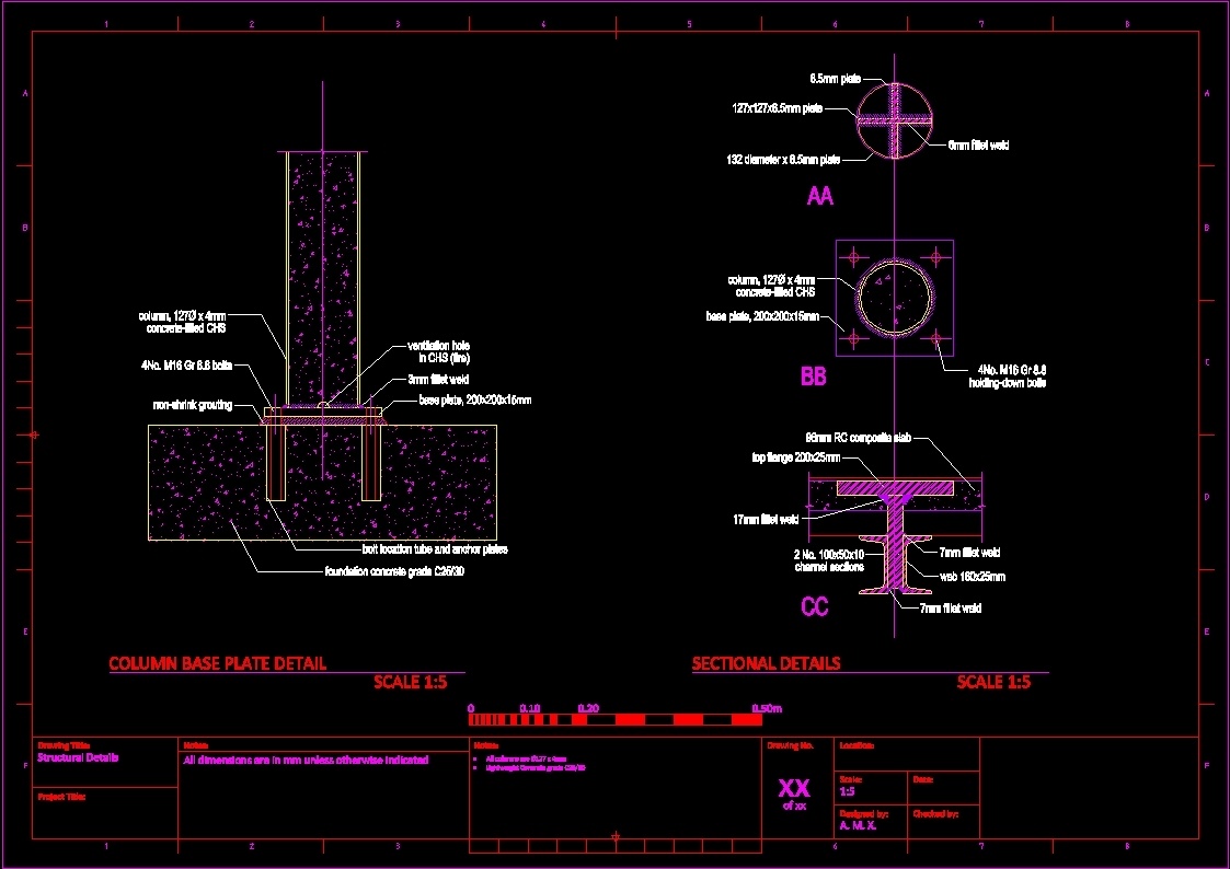 Foundations Details Dwg Section For Autocad • Designs Cad