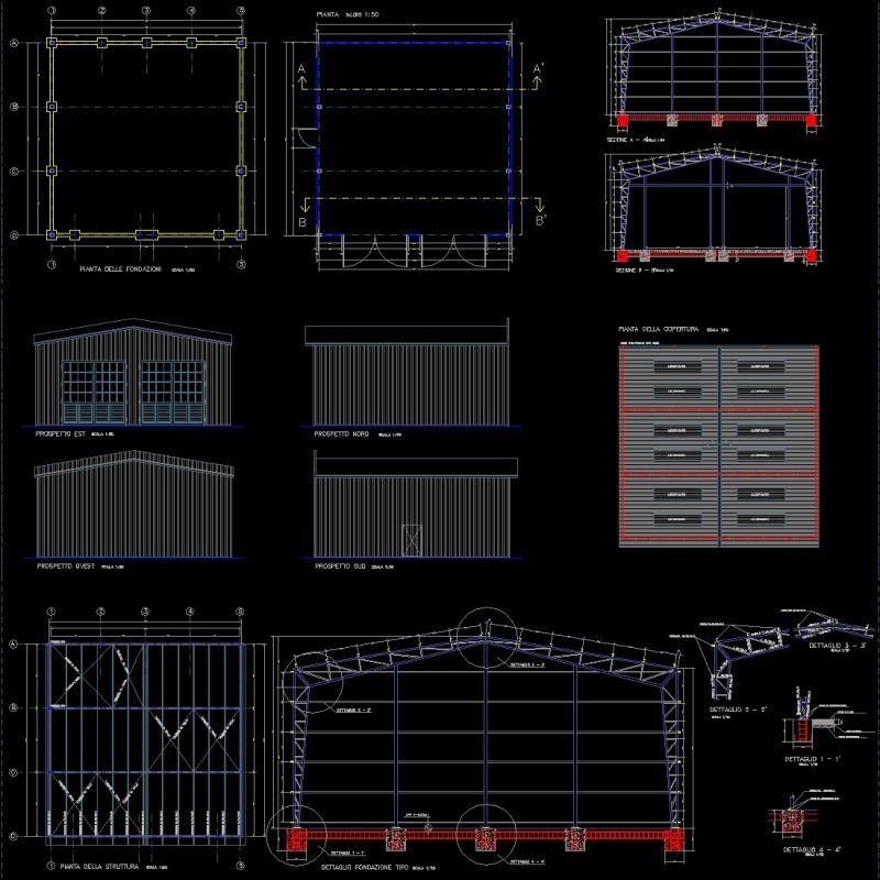 Industrial Hangar DWG Detail for AutoCAD • Designs CAD