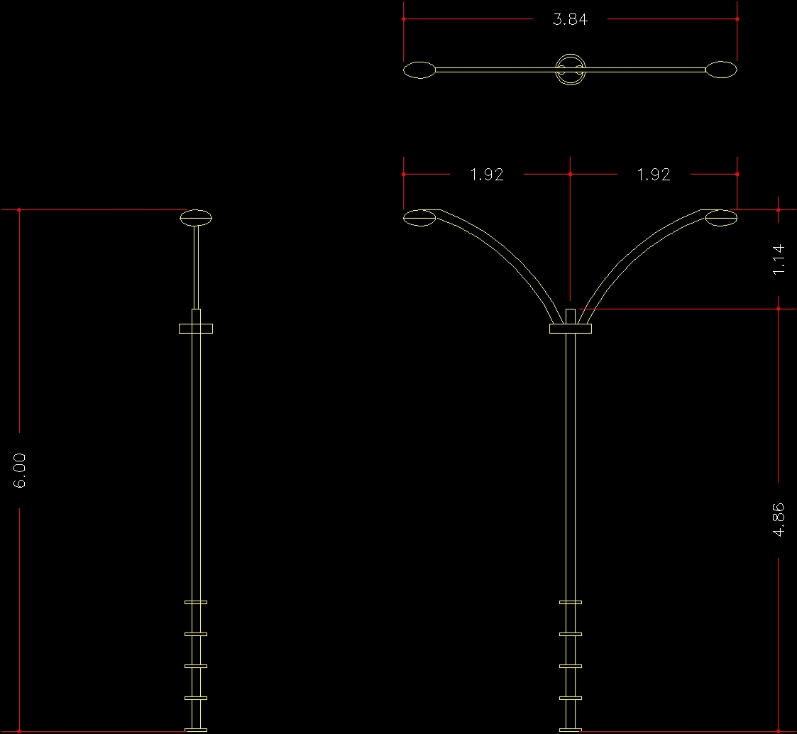 Luminaire 600 Mts Type A DWG Elevation for AutoCAD • Designs CAD