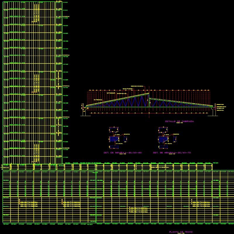 Metal Roof Structure DWG Detail for AutoCAD • Designs CAD