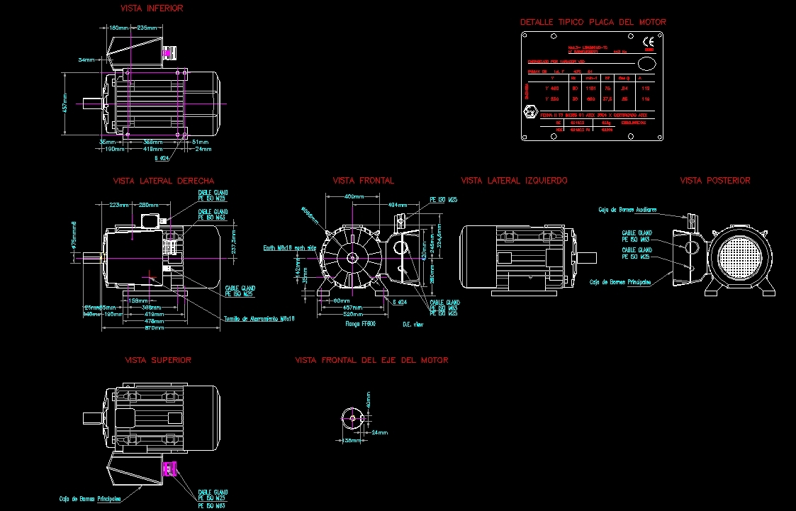 Чертеж электродвигателя dwg