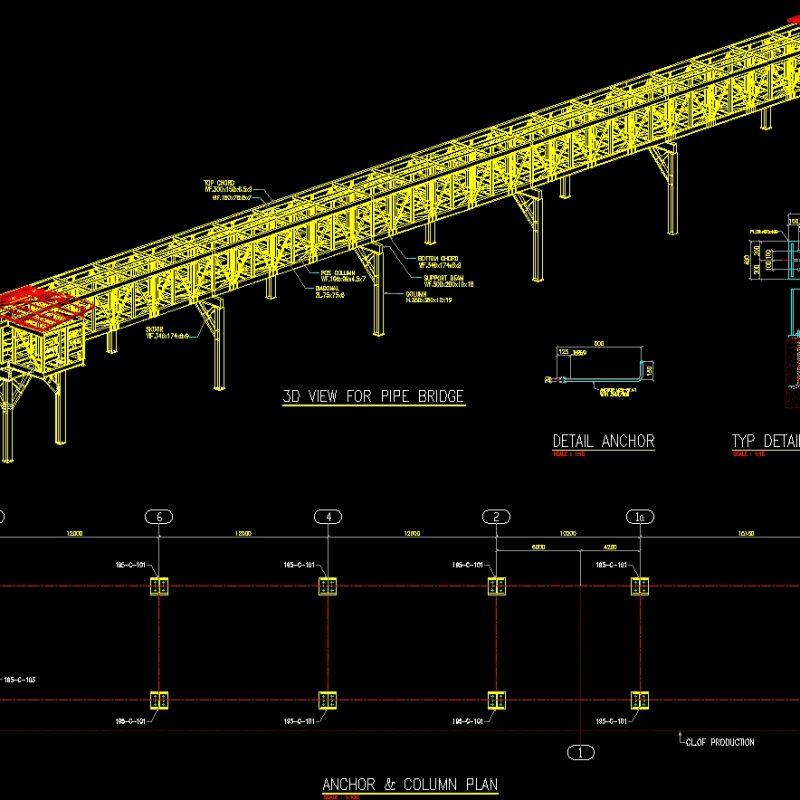 Pipeline Pipe Bridge - - Indonesia DWG Plan for AutoCAD • Designs CAD