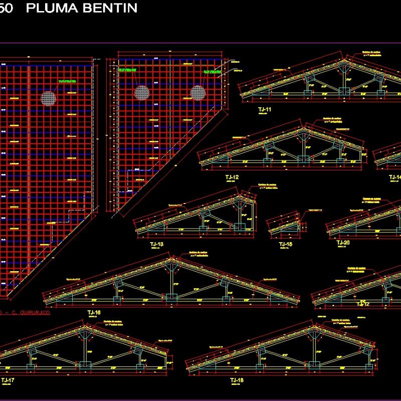 Pitched Truss - Details DWG Detail for AutoCAD • Designs CAD