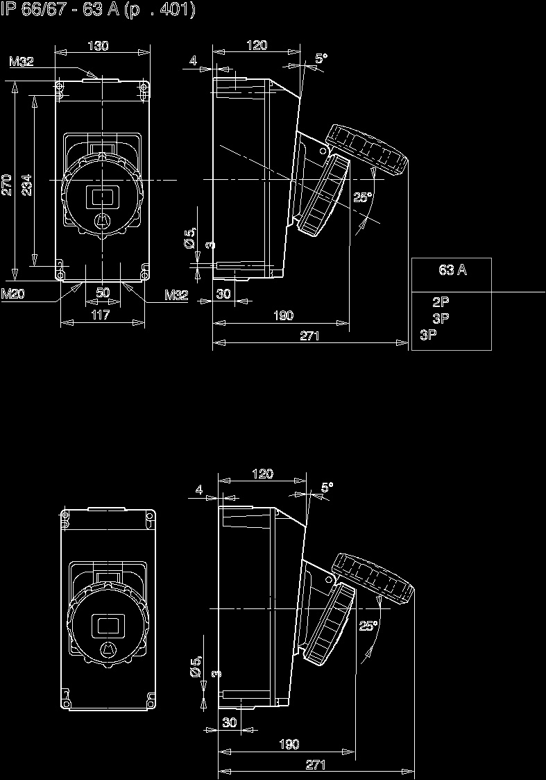 Plug Hypra Legrand Legrand Hypra Plug 63a 63a DWG Block for AutoCAD