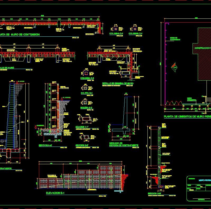 Retaining Wall Design Dwg Block For Autocad • Designs Cad