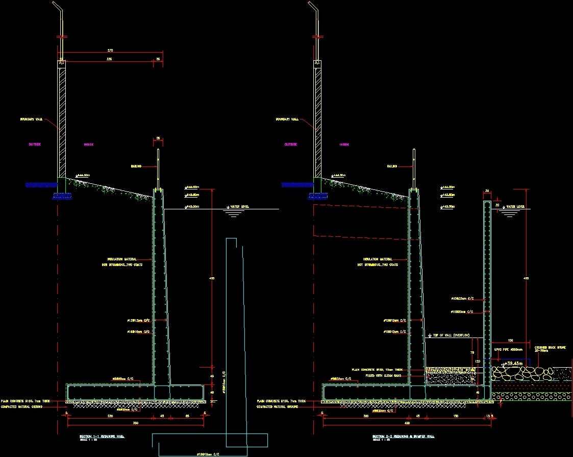 Retaining Wall Details DWG Detail For AutoCAD • Designs CAD