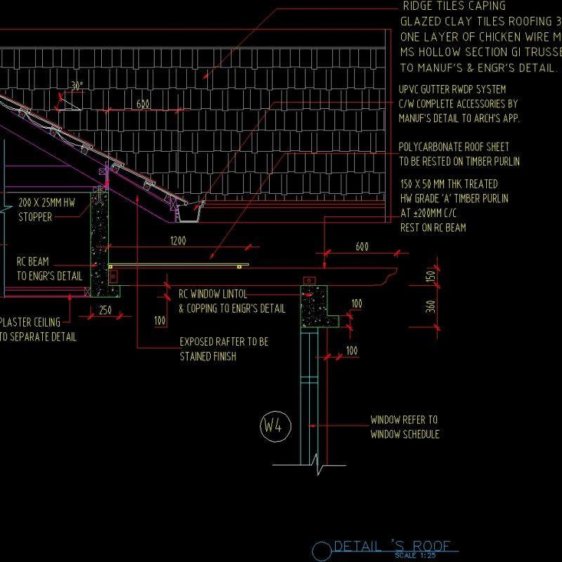 Roof Detail DWG Detail For AutoCAD • Designs CAD