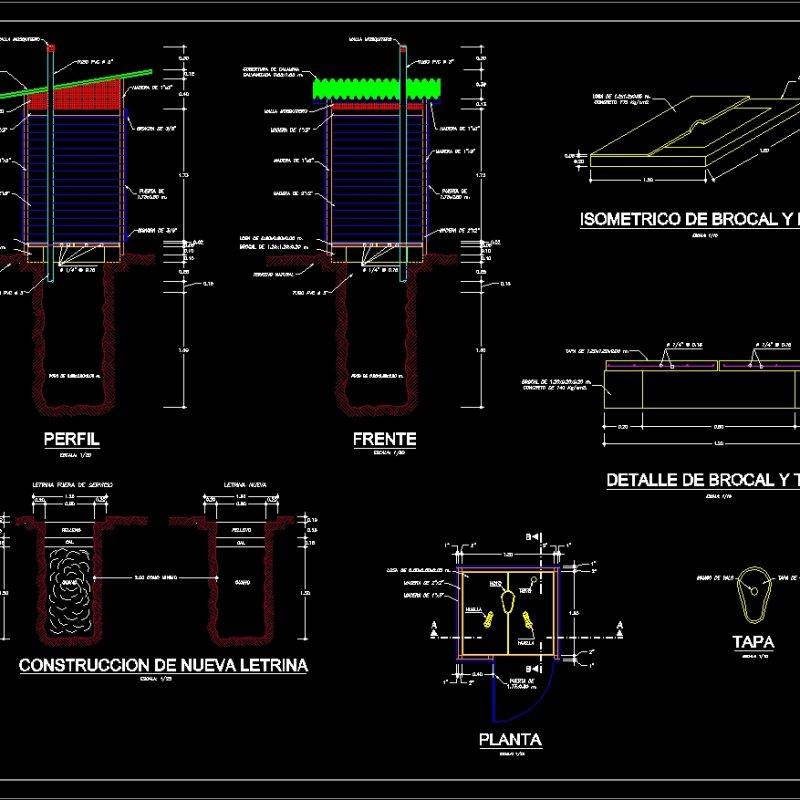 Sanitary Latrines - Rust DWG Block for AutoCAD • Designs CAD