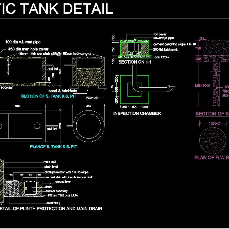 Septic Tank Detail DWG Detail for AutoCAD • Designs CAD