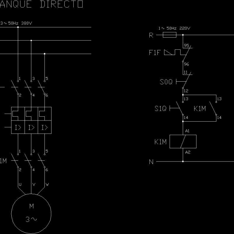 Single Fase Motor Direct Starting DWG Block for AutoCAD • Designs CAD