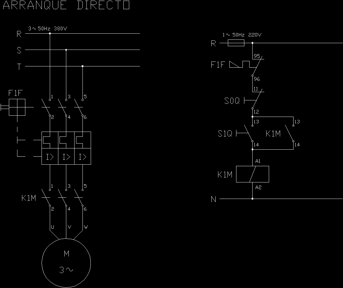 Single Fase Motor Direct Starting DWG Block for AutoCAD • Designs CAD