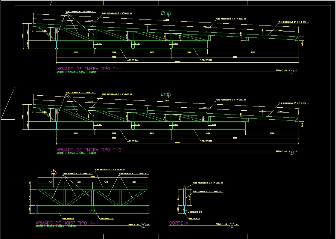 Sissor Roof Truss, Steel DWG Block for AutoCAD • Designs CAD