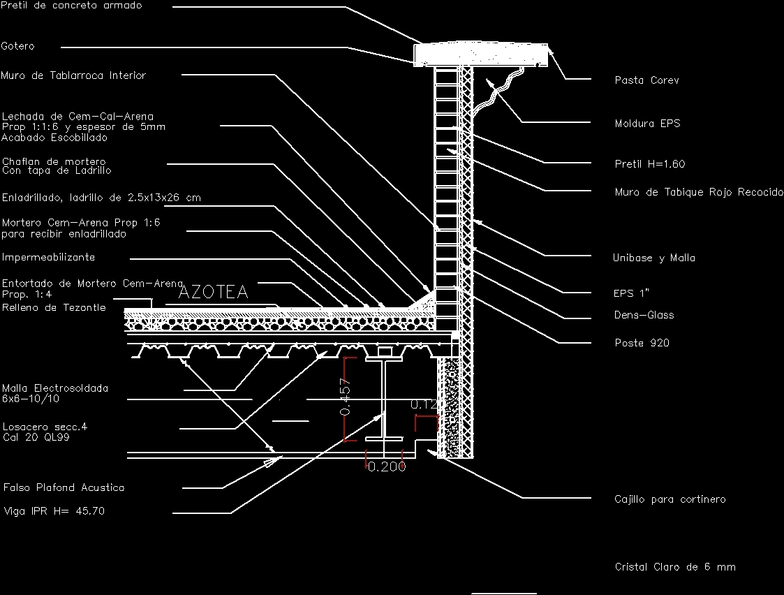 Specification Installation Losacero DWG Detail for AutoCAD 