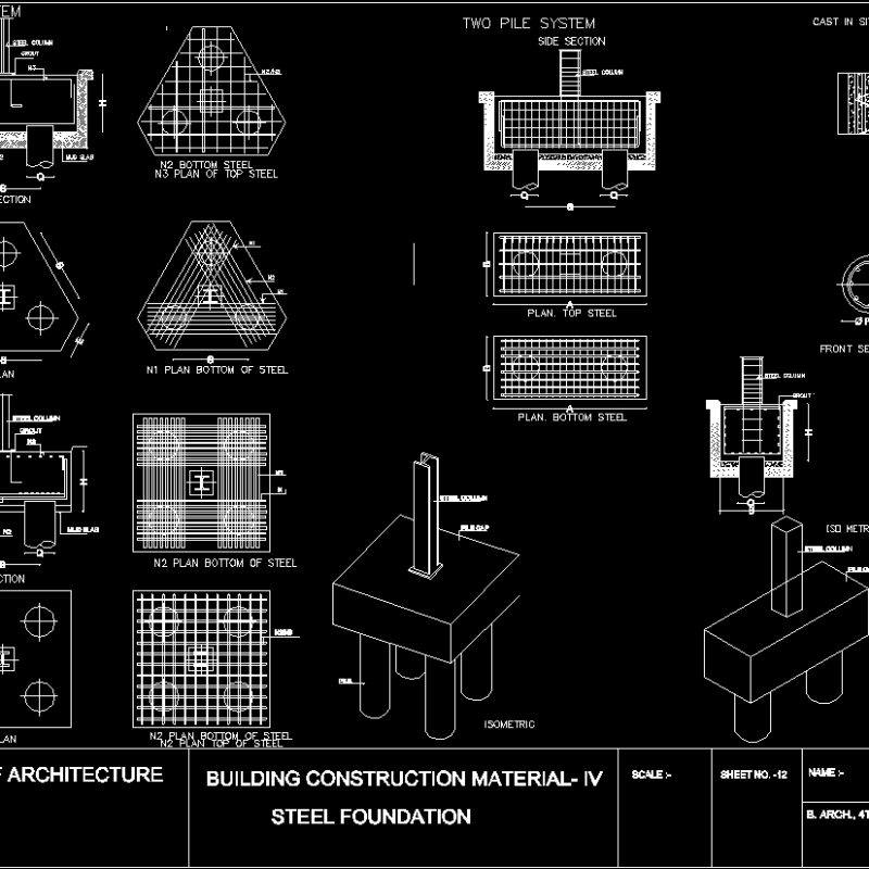 Steel Foundation Detail DWG Detail for AutoCAD • Designs CAD