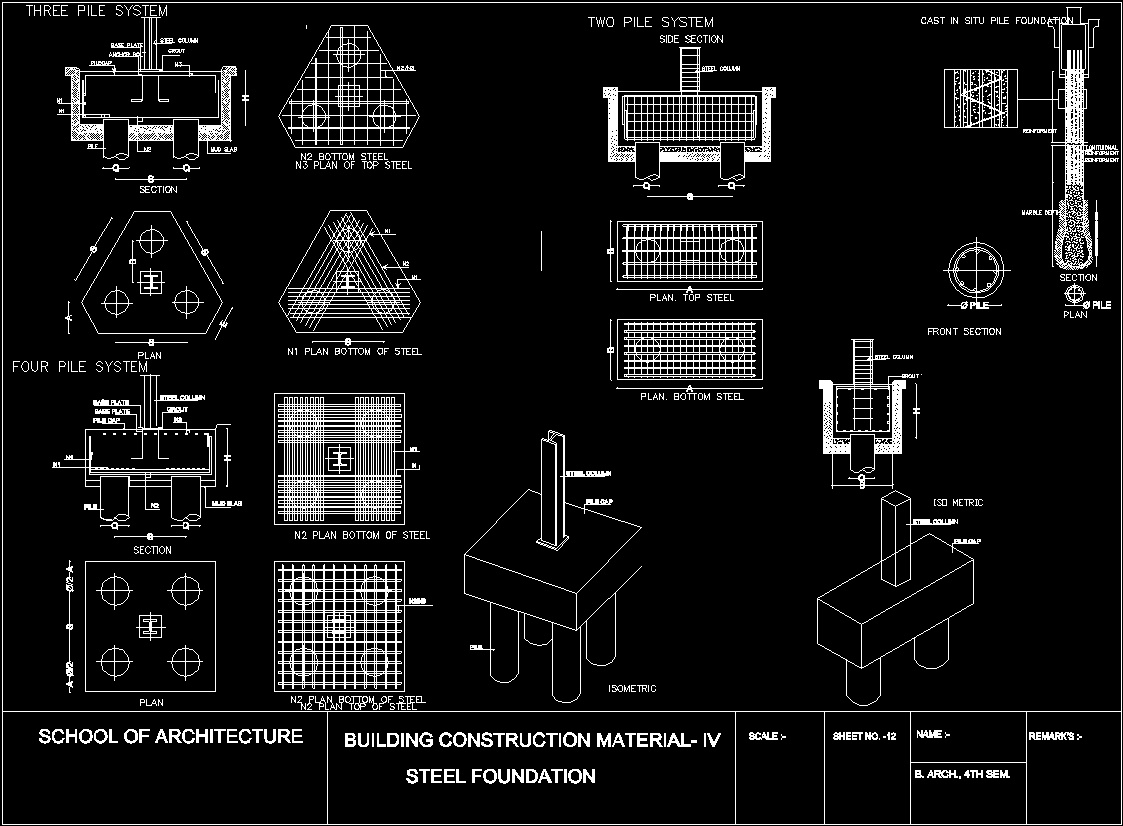 Steel Foundation Detail Dwg Detail For Autocad Designs Cad