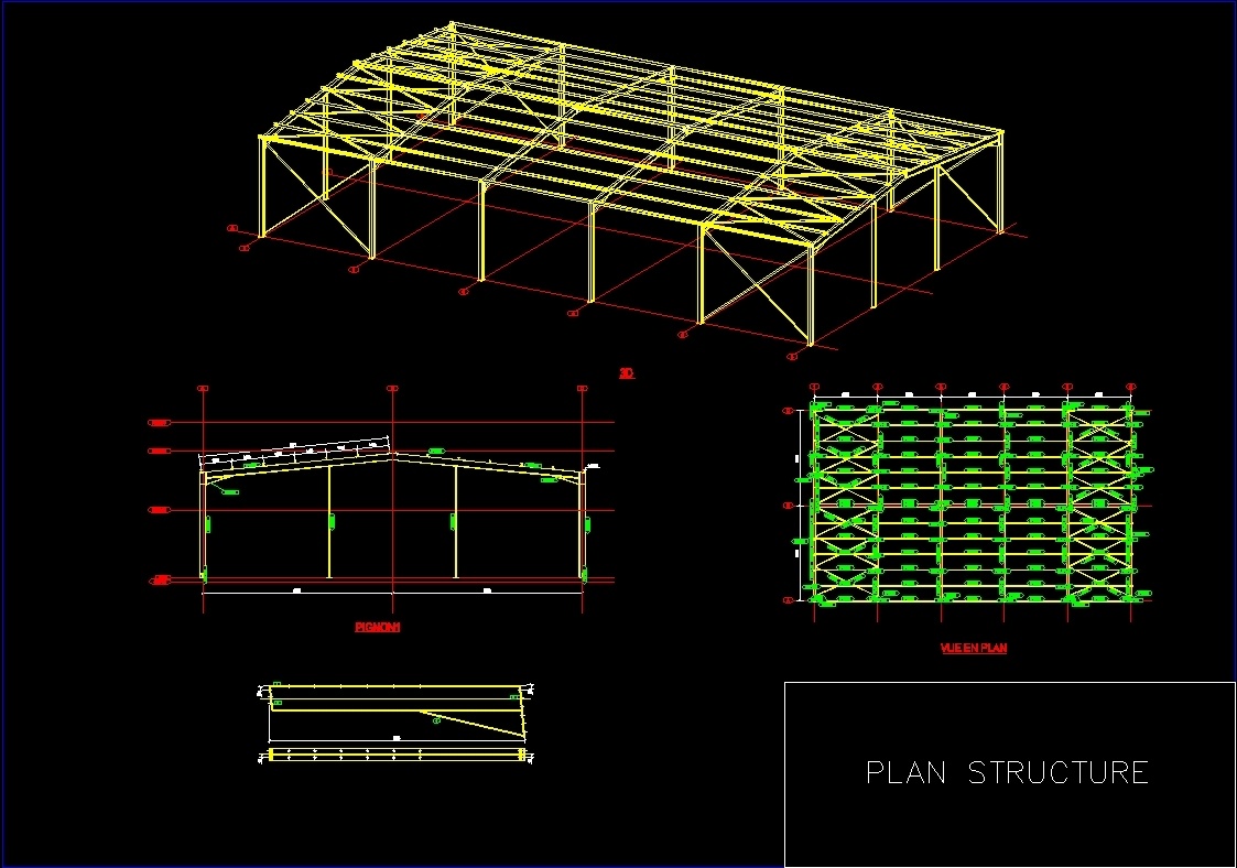 Steel Shed Structure DWG Block for AutoCAD â€