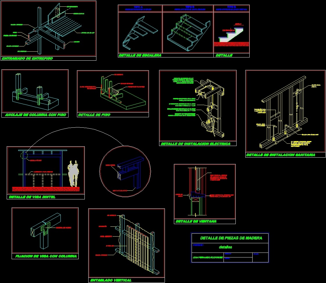 Wood Constructure Detailsdrawers Sections Detail In Autocad Dwg File Images