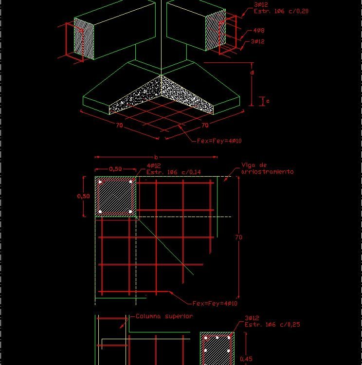 Zapata Corner 2D DWG Detail for AutoCAD • Designs CAD