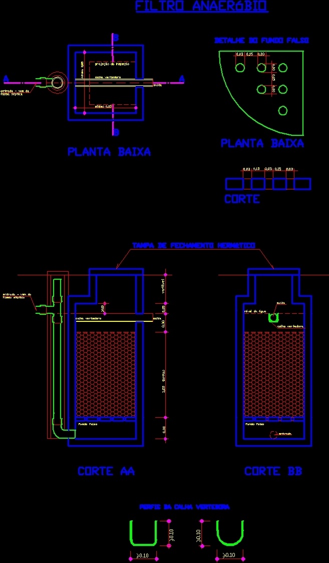 Anaerobic Filter DWG Section for AutoCAD • Designs CAD