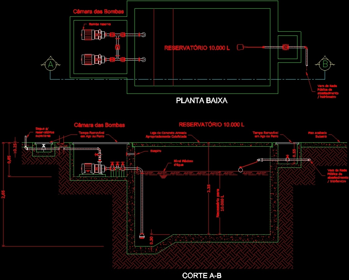 Cistern 10000lts DWG Section For AutoCAD • Designs CAD