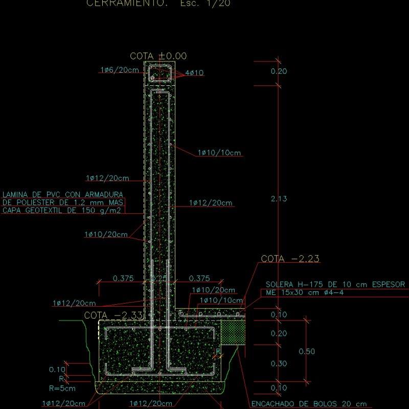 Contention Wall DWG Section for AutoCAD • Designs CAD