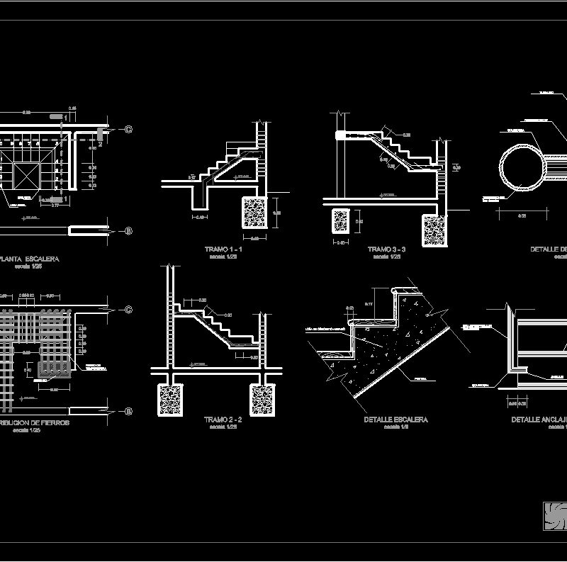 Double -L Stair DWG Detail for AutoCAD • Designs CAD