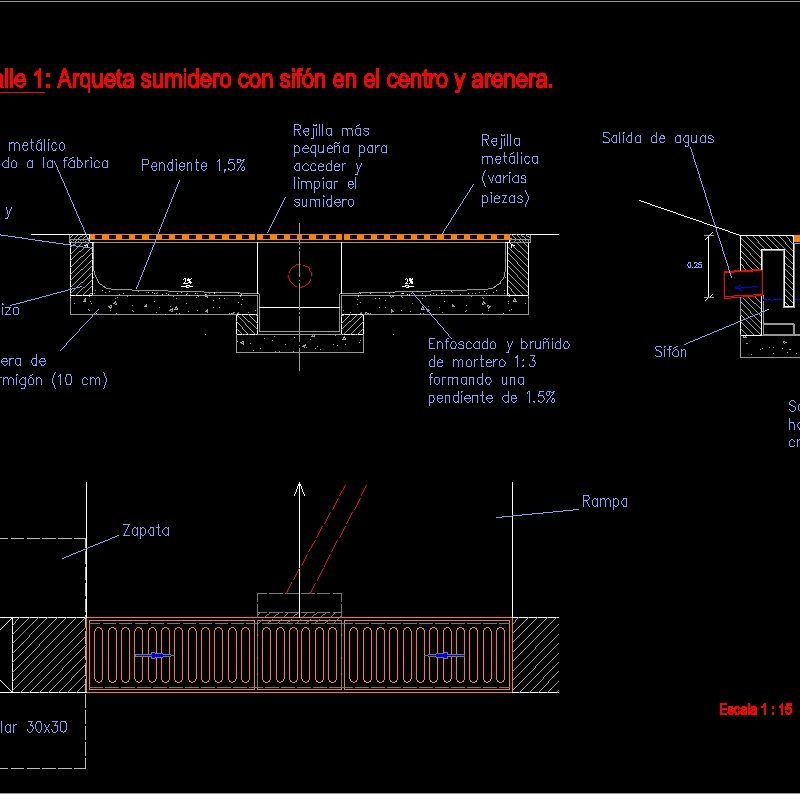 Drainer Grill Syphonic Dwg DWG Detail for AutoCAD • Designs CAD