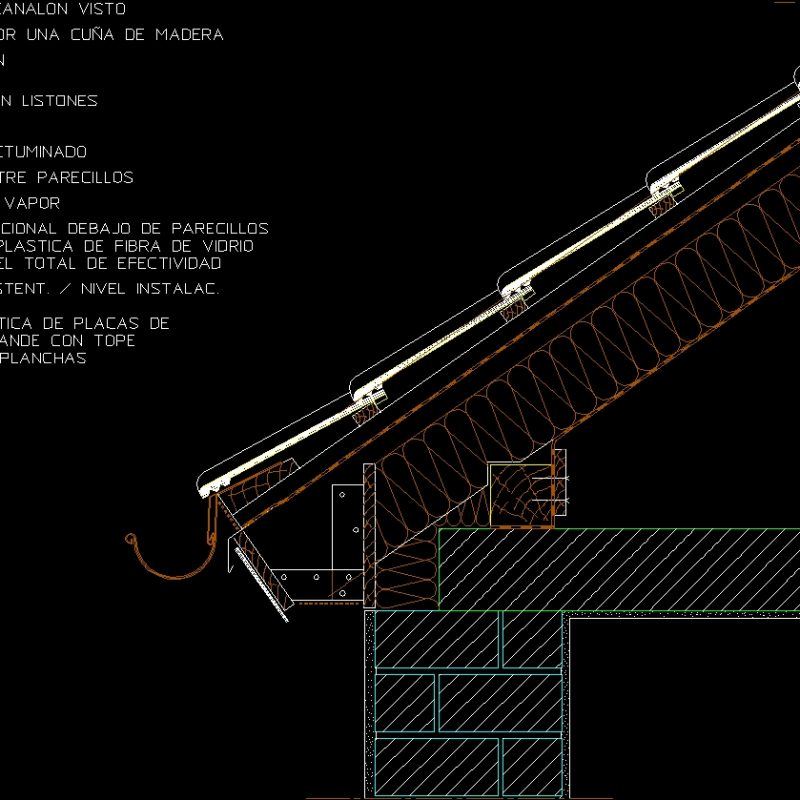 Eaves With Gutter DWG Block for AutoCAD • Designs CAD