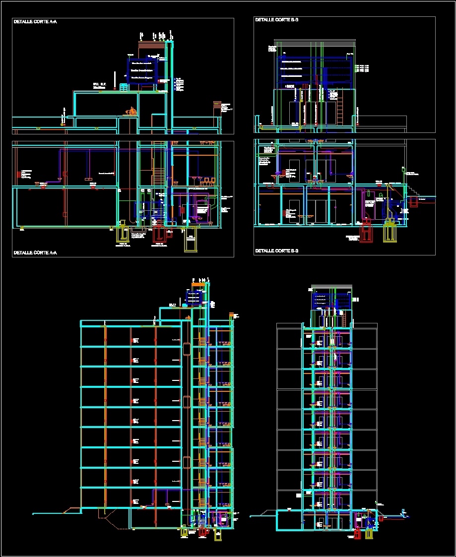 Sanitary Installation Of Apartment Building Dwg File