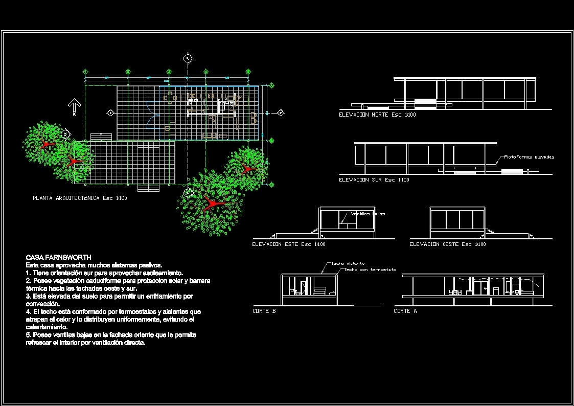 Farnsworth House Plano Il U S A By Mies Van Der Rohe 1951 DWG Plan For AutoCAD Designs CAD Farnsworth House Plano Il U S A By Mies Van Der Rohe 1951 DWG Plan For AutoCAD Designs CAD