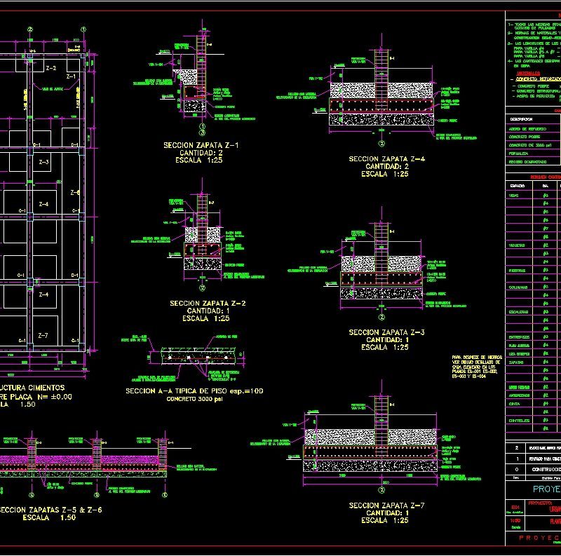 Foundation Details DWG Detail for AutoCAD • Designs CAD