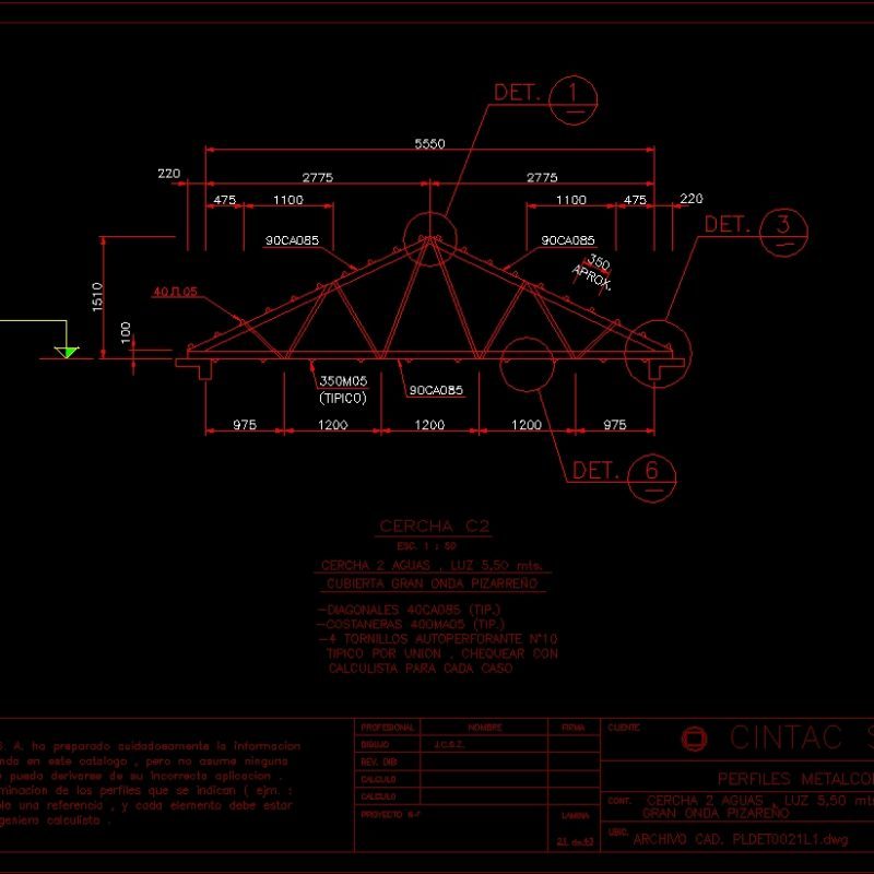 Metallic Ridge Roof Dwg Detail For Autocad Designs Cad