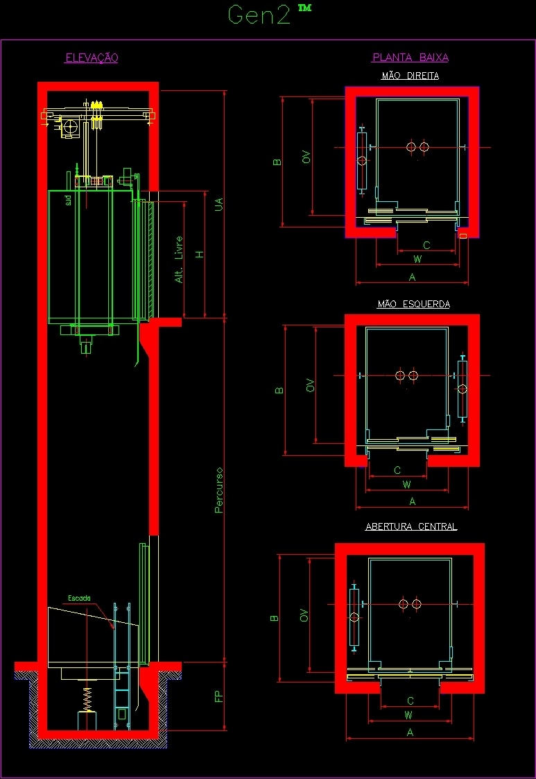 Otis Elevators  DWG Section for AutoCAD   Designs CAD