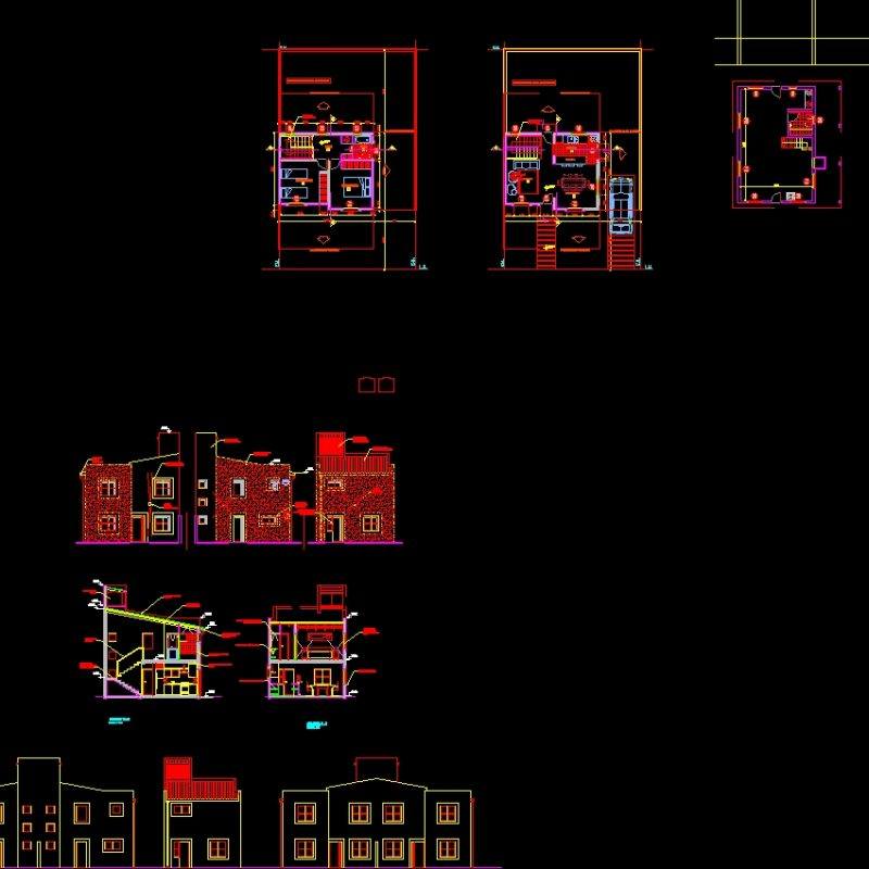 Paired Homes DWG Block for AutoCAD • Designs CAD