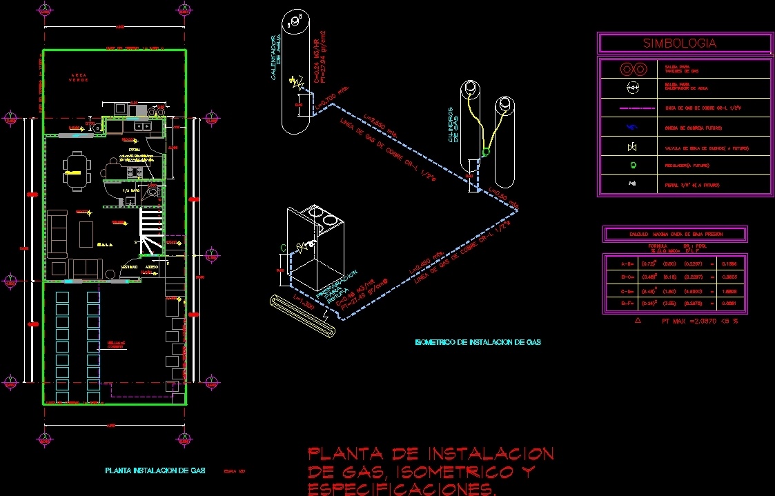 Project Of Gas Installation In A Housing DWG Full Project for AutoCAD