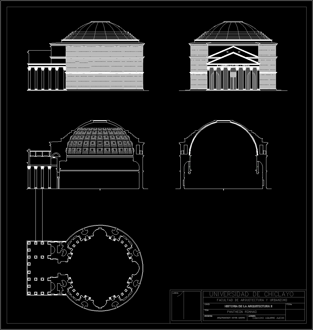 Roman Pantheon 3D DWG Section for AutoCAD • Designs CAD