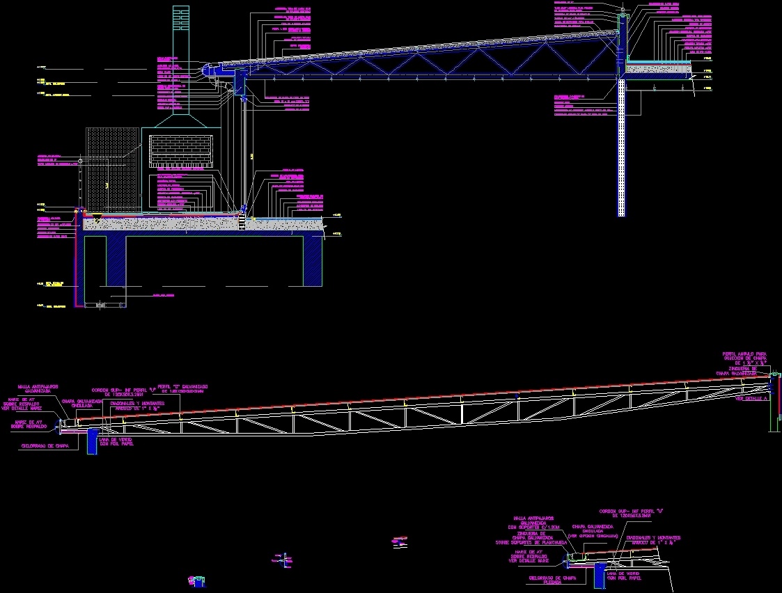 Roof Covering Details Double Roof DWG Detail for AutoCAD • Designs CAD