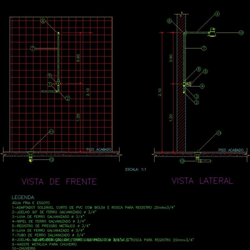 Shower Af DWG Detail for AutoCAD • Designs CAD
