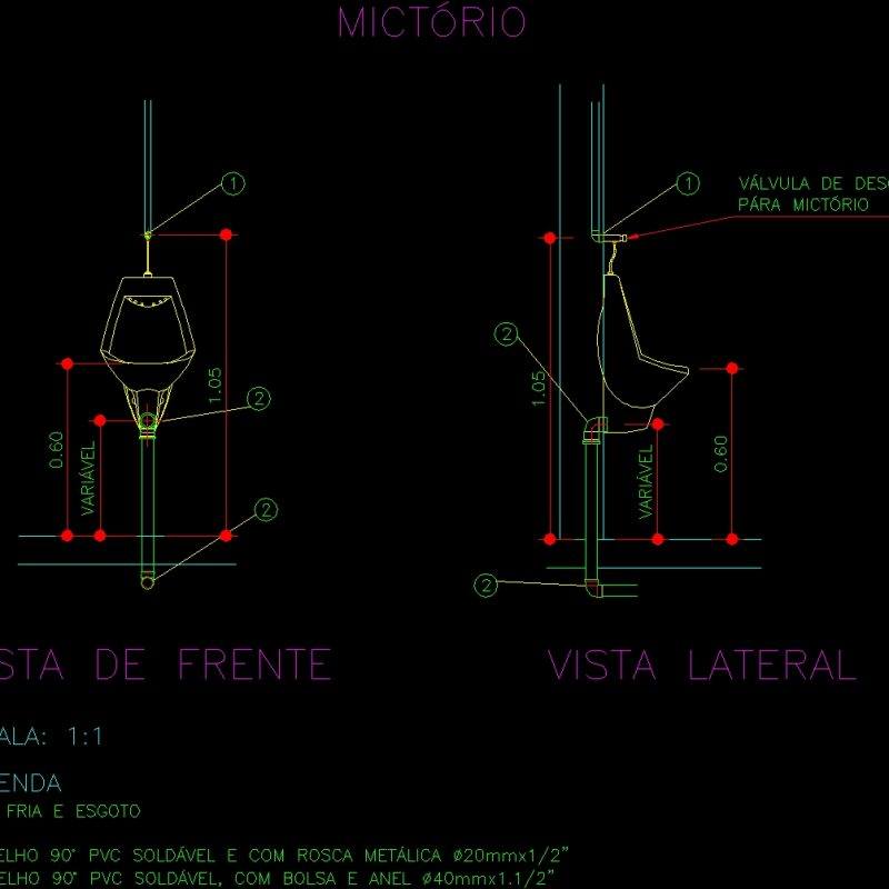 Urinal DWG Block for AutoCAD • Designs CAD