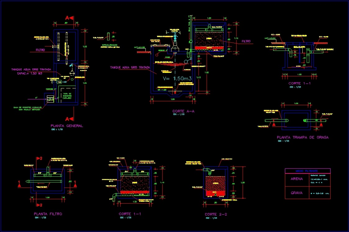 Water Filter And Tank To Use Tehe Water Again DWG Block for AutoCAD