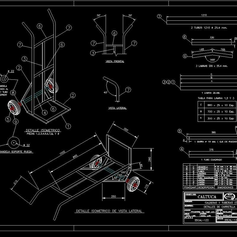 Wheelbarrow DWG Detail for AutoCAD • Designs CAD