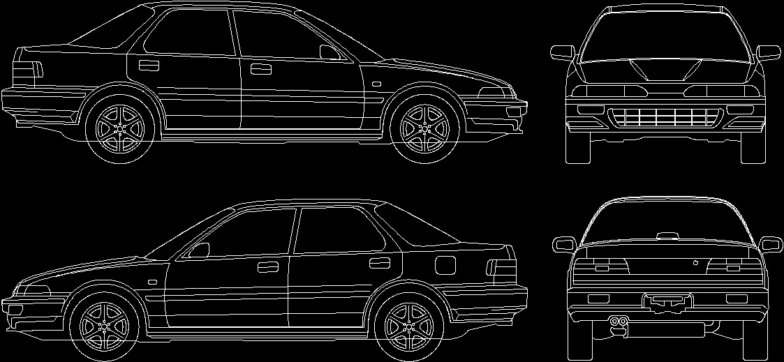1994 Acura Integra 4 Doors DWG Plan for AutoCAD • Designs CAD