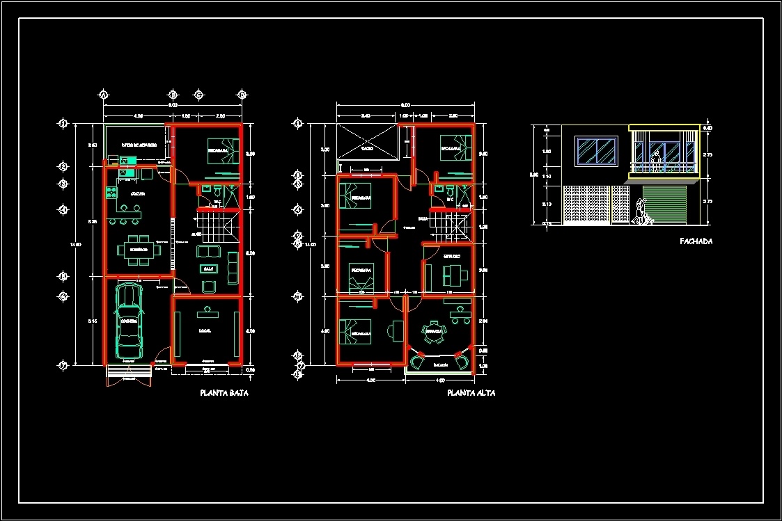2 Storey House DWG Block for AutoCAD • Designs CAD