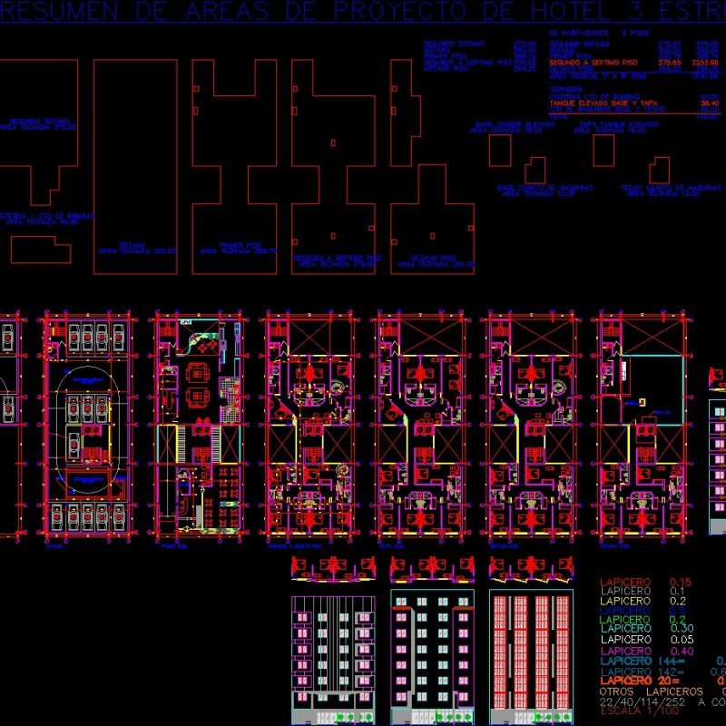 3 Stars Hotel DWG Section for AutoCAD • Designs CAD