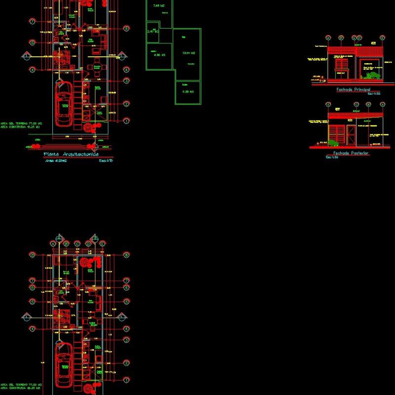 550m House Front Design DWG Block for AutoCAD • Designs CAD