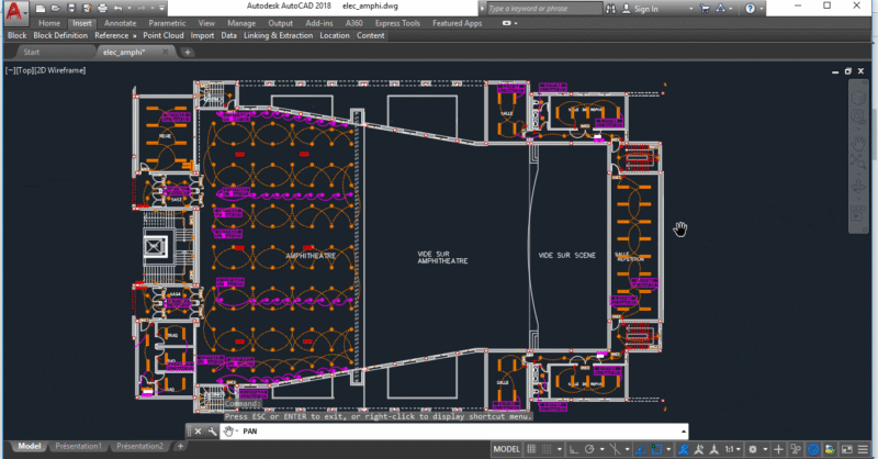 Amphitheater Electrical Installation Autocad