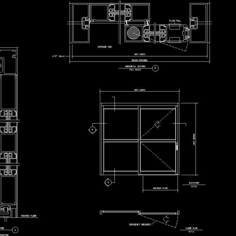 Aluminium 2 Panels Window DWG Block for AutoCAD • Designs CAD