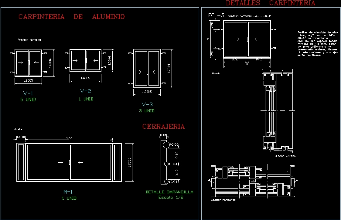  Aluminium  Openings DWG Detail  for AutoCAD  Designs CAD